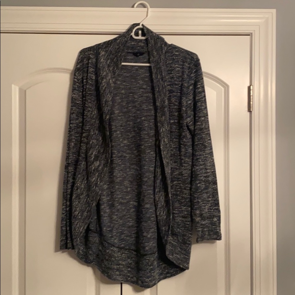 aeropostale blue black and white cardigan